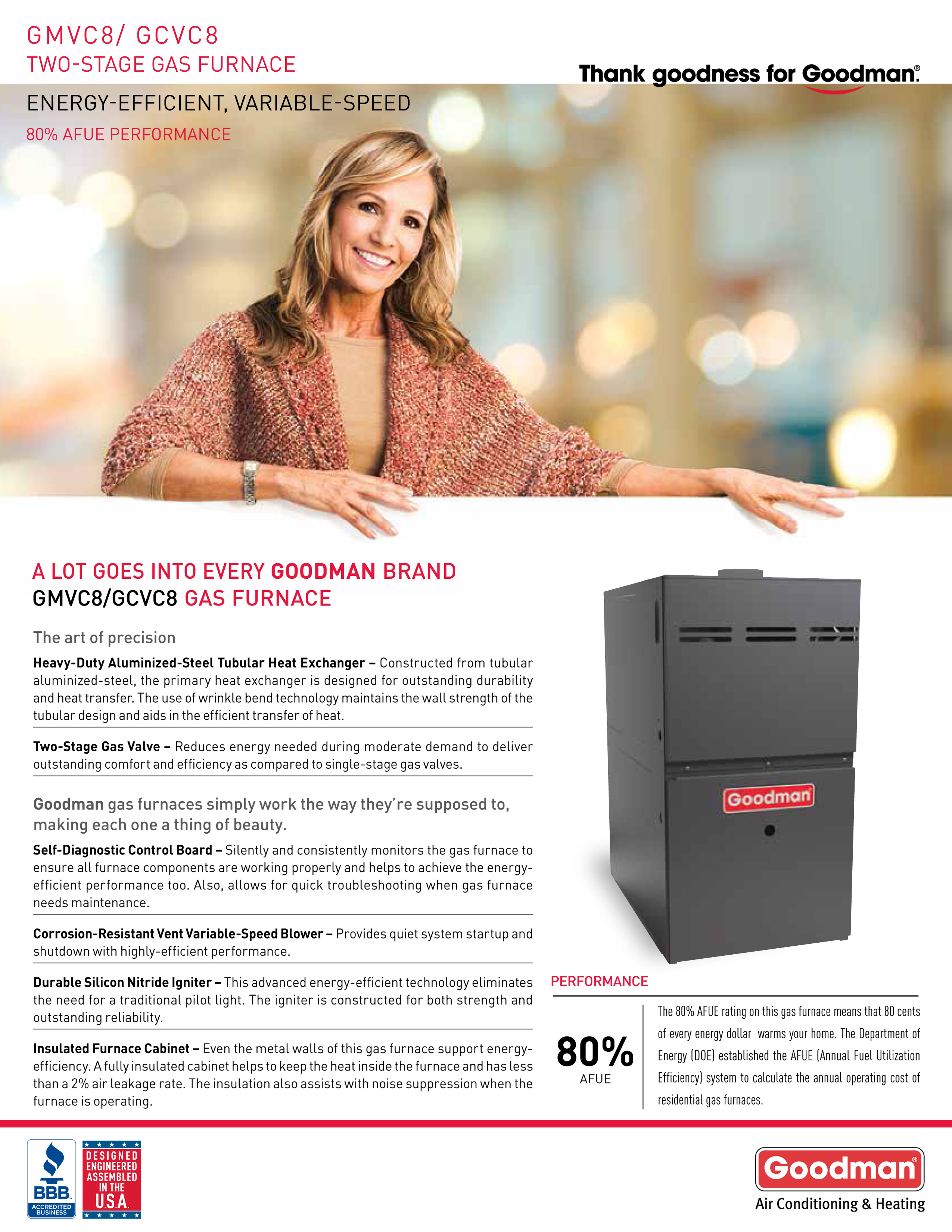 3 Ton Goodman 14 SEER 80% or 96% Dual Fuel Heat Pump System GSZ140361, G*ES800603B, C*PF3137, TXV